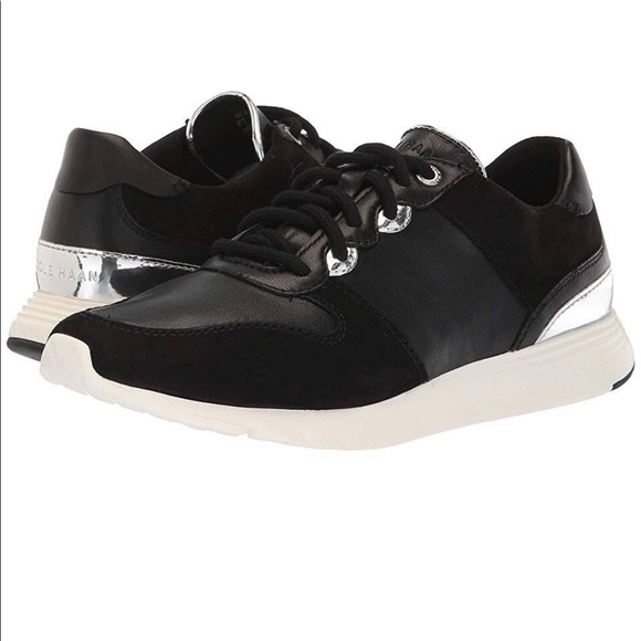 Cole Haan Shoes - NWOT Cole Haan Grand OS black/silver sneakers 11B